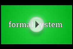 Formal system Meaning